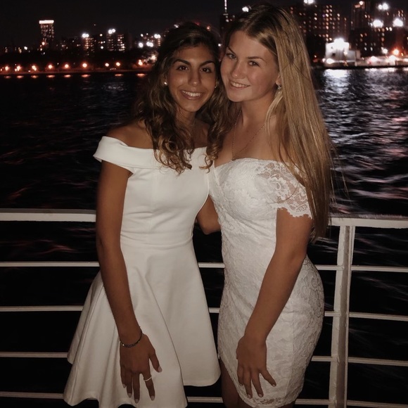 White Off the Shoulder Lulus Dress XS - Picture 1 of 3